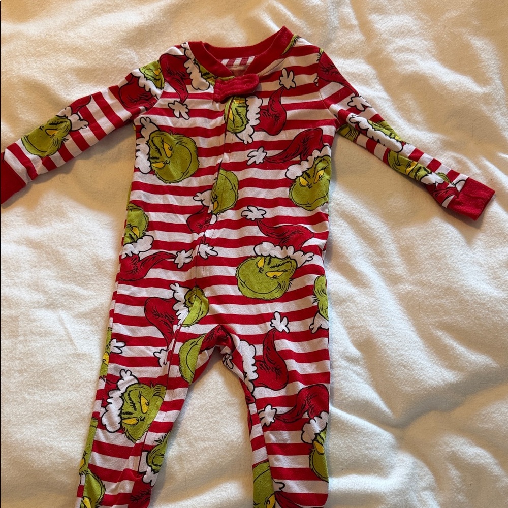 Dr. Seuss Grinch Striped Kids Footie